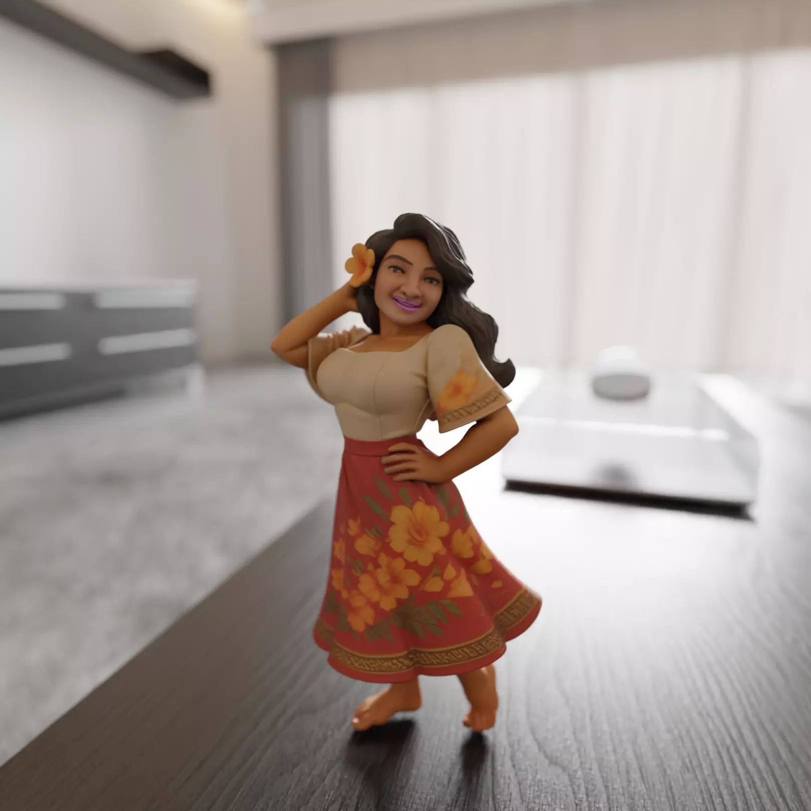 filipina pin-up 3D print model_0