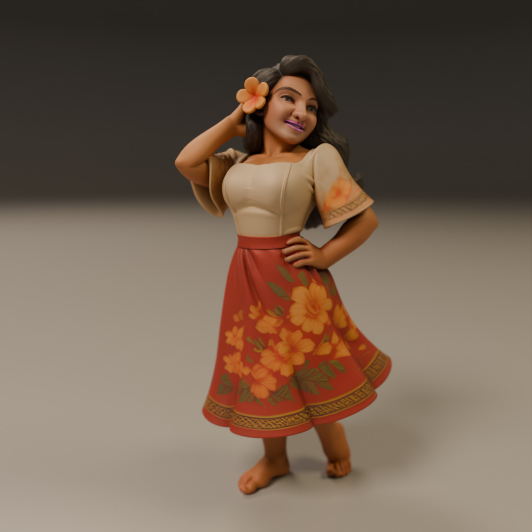 filipina pin-up 3D print model_8