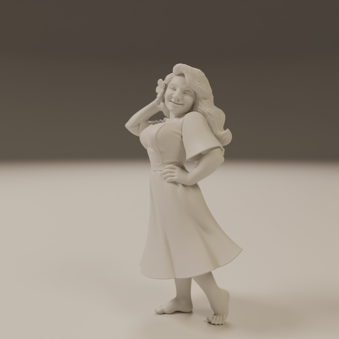 filipina pin-up 3D print model_13