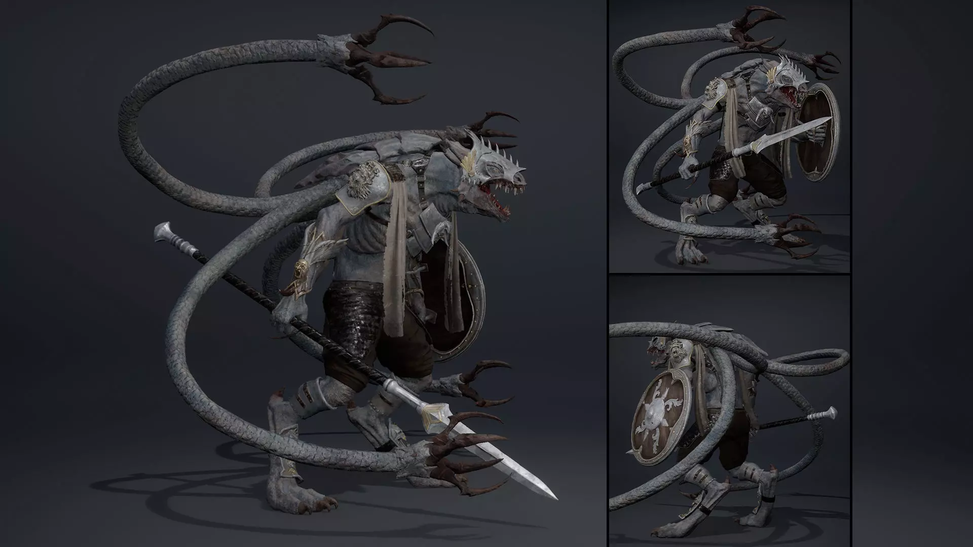 Mist Spearman Tentacle Low-poly 3D model