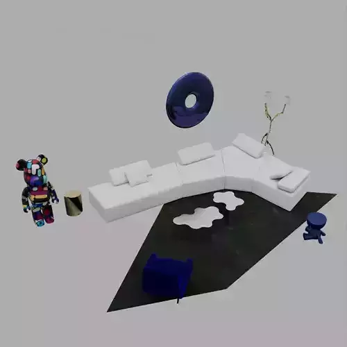 Classic sofa set16 3D model