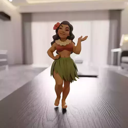 Hawaiian pin-up 3D print model