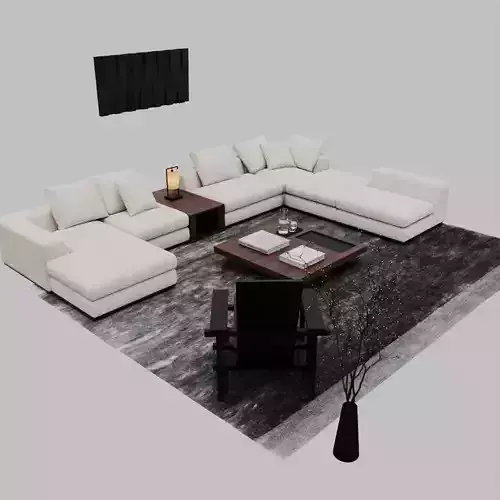 Classic sofa set17 3D model