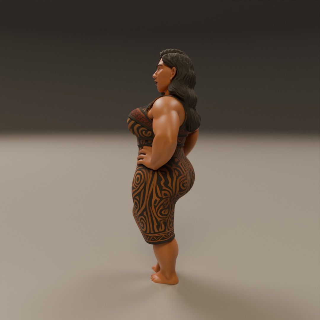Maori pin-up 3D print model_2