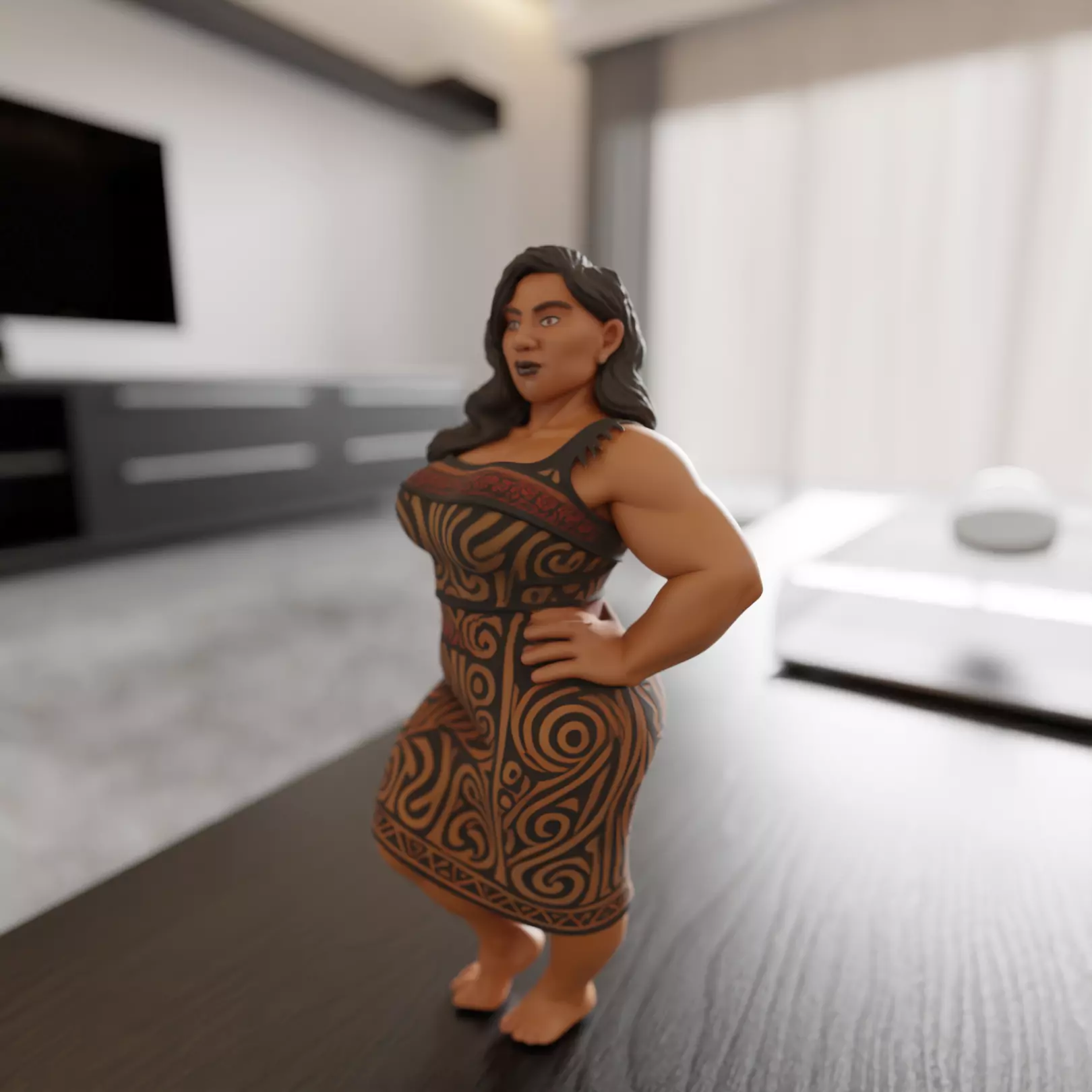 Maori pin-up 3D print model_0