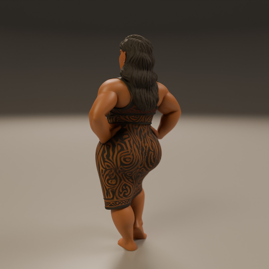 Maori pin-up 3D print model_6