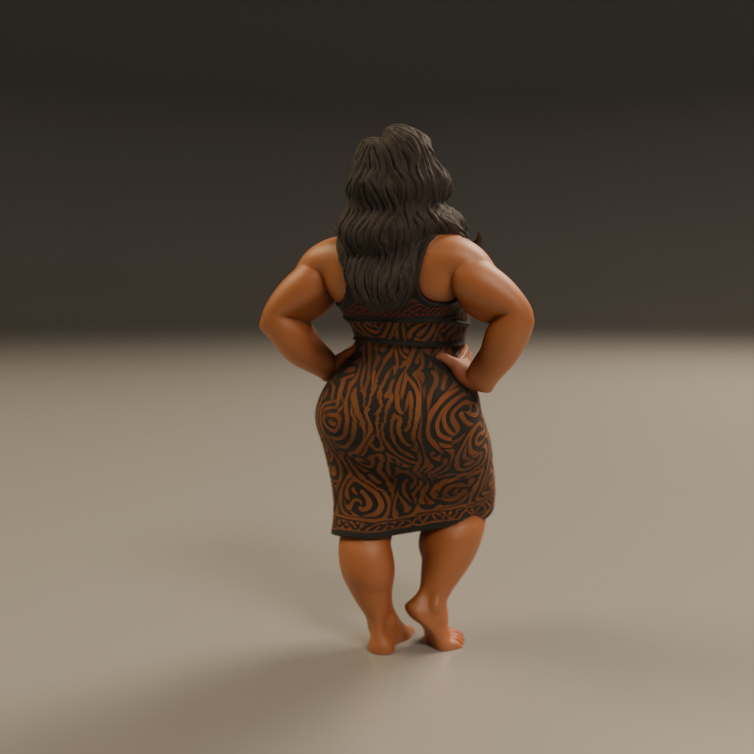 Maori pin-up 3D print model_3
