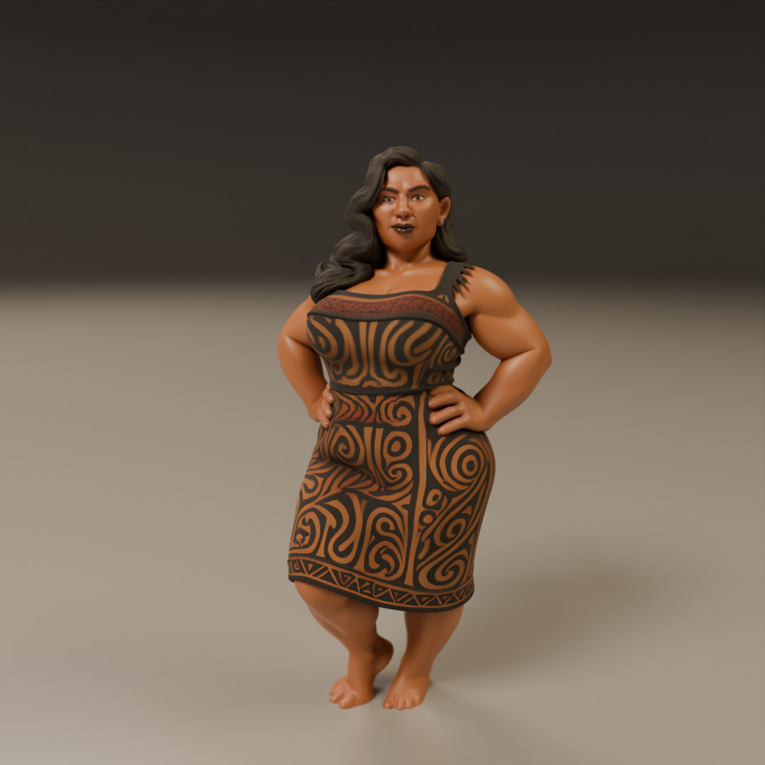 Maori pin-up 3D print model_8