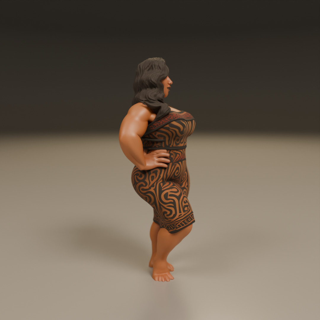 Maori pin-up 3D print model_1