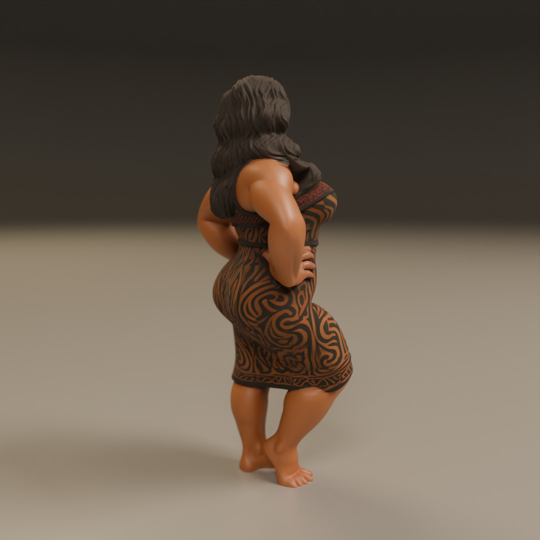 Maori pin-up 3D print model_7