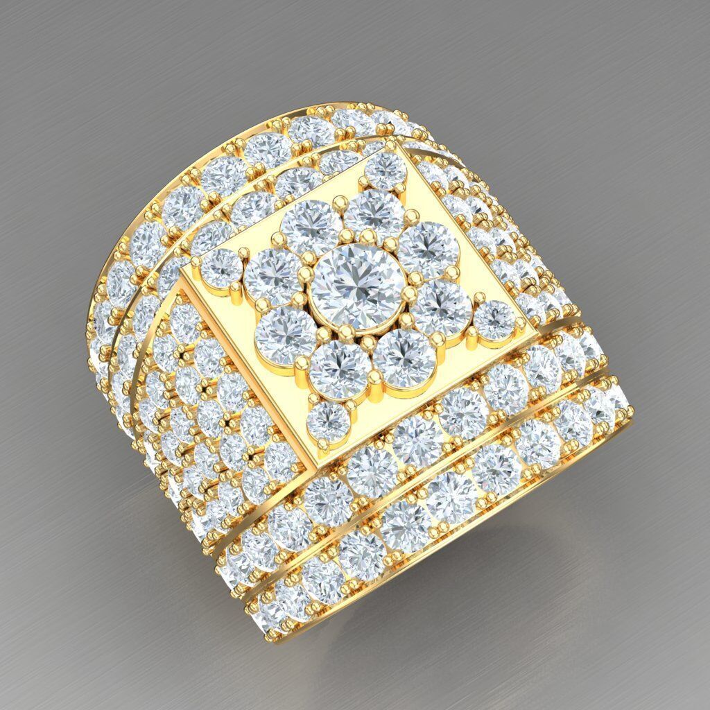 Modern Men Ring 3D CAD File 5MR090 3D print model_6