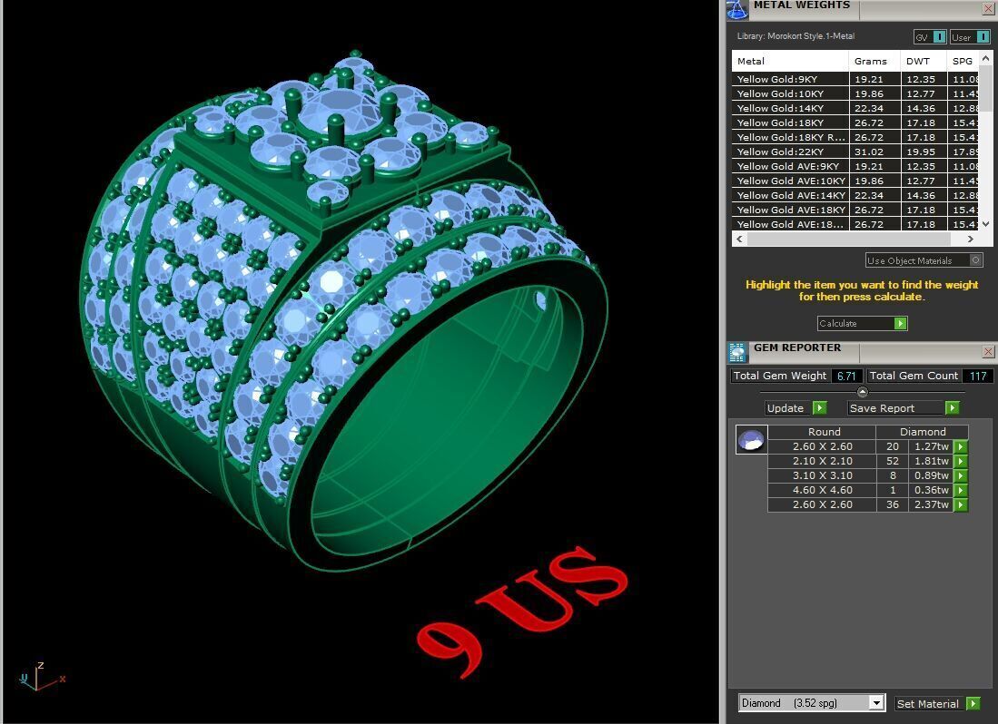 Modern Men Ring 3D CAD File 5MR090 3D print model_1