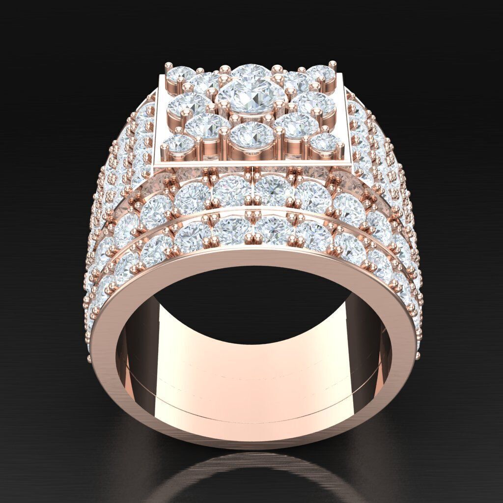 Modern Men Ring 3D CAD File 5MR090 3D print model_3