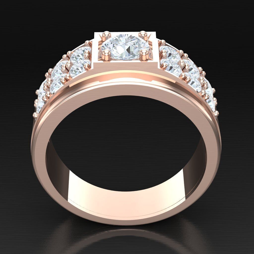 Modern Men Ring 3D CAD File 5MR089 3D print model_3