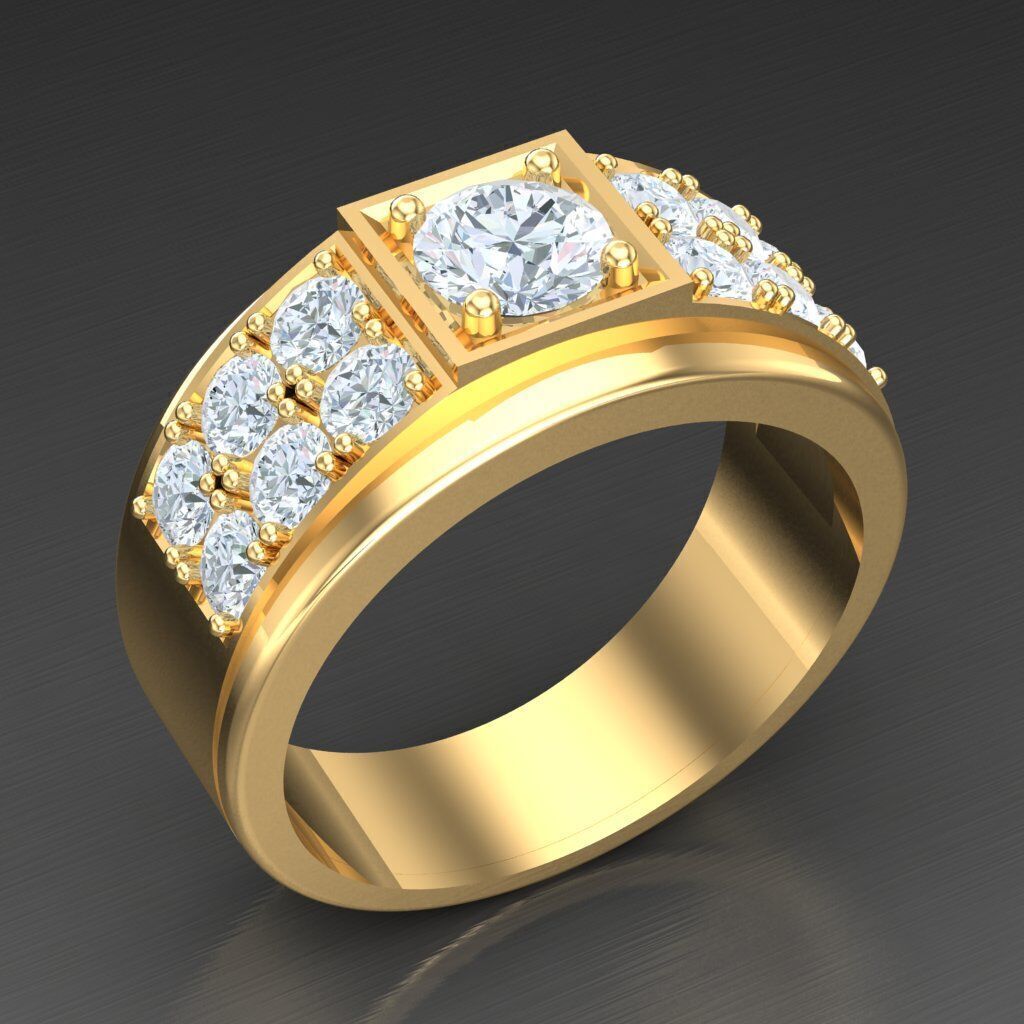 Modern Men Ring 3D CAD File 5MR089 3D print model_2