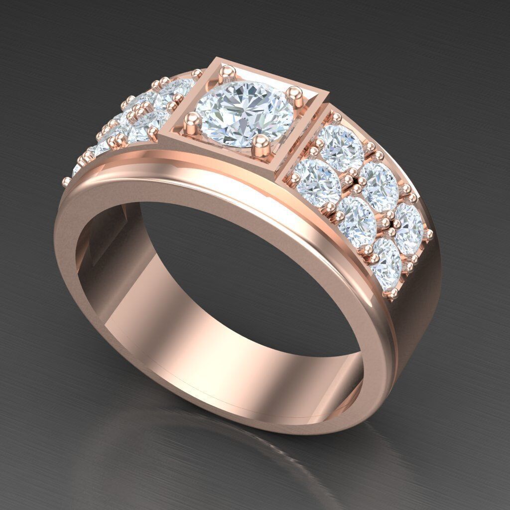 Modern Men Ring 3D CAD File 5MR089 3D print model_5