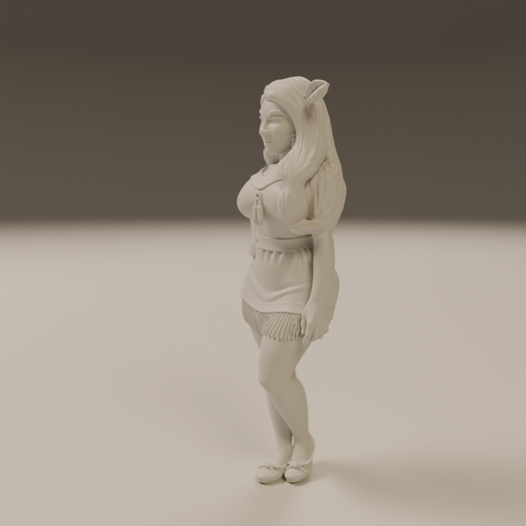 native american pin-up 3D print model_13