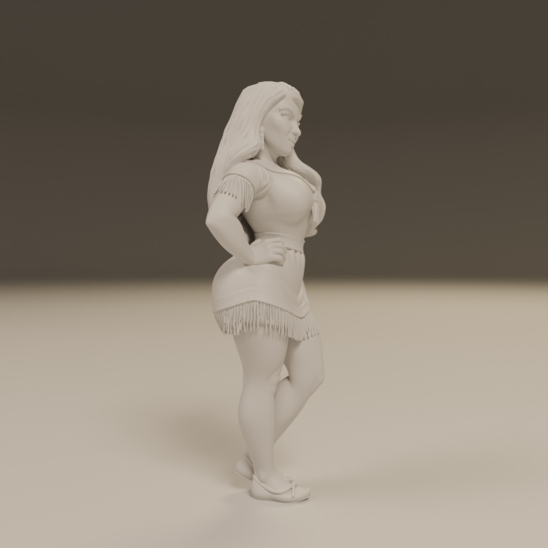 native american pin-up 3D print model_12