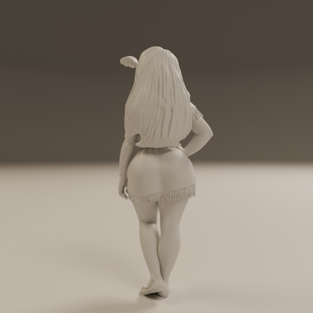 native american pin-up 3D print model_11