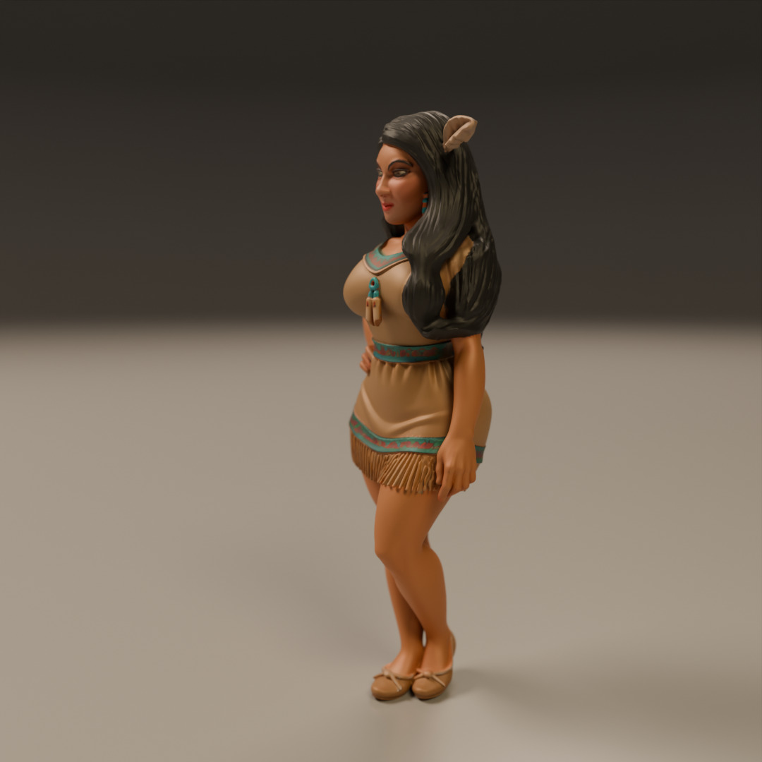 native american pin-up 3D print model_5