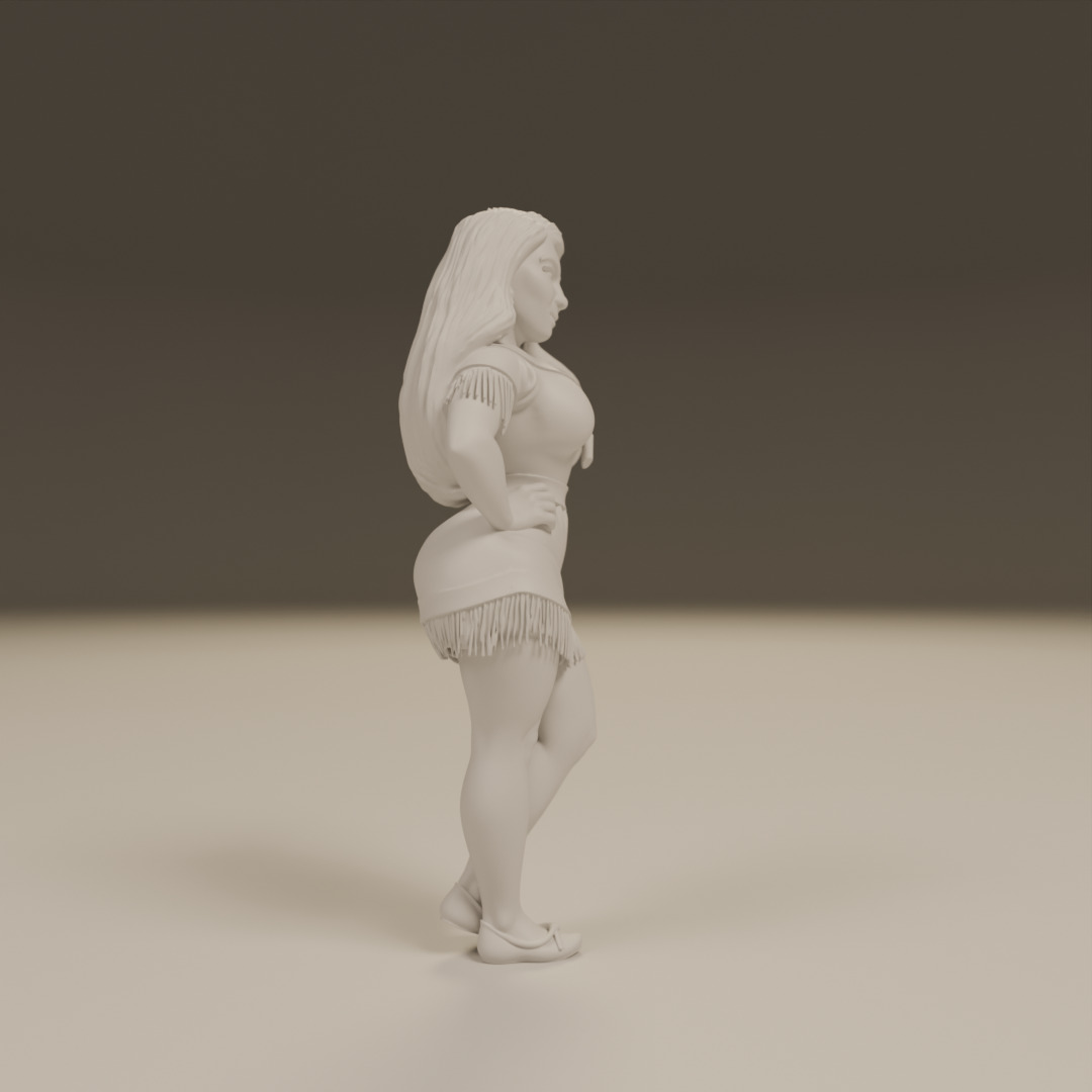 native american pin-up 3D print model_9