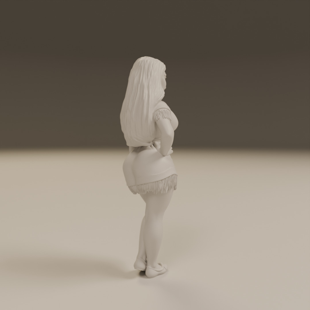 native american pin-up 3D print model_15