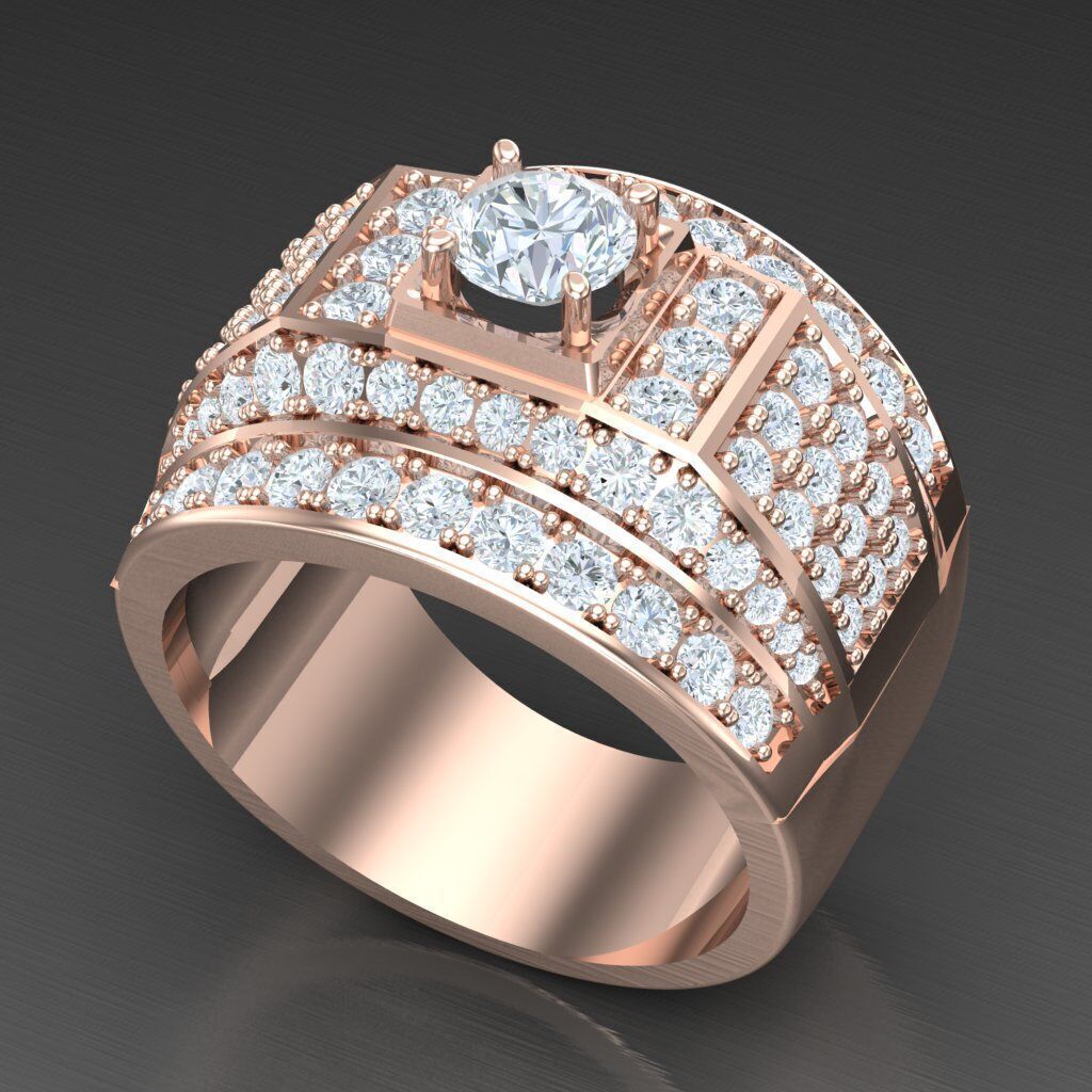 Modern Men Ring 3D CAD File 5MR069 3D print model_5