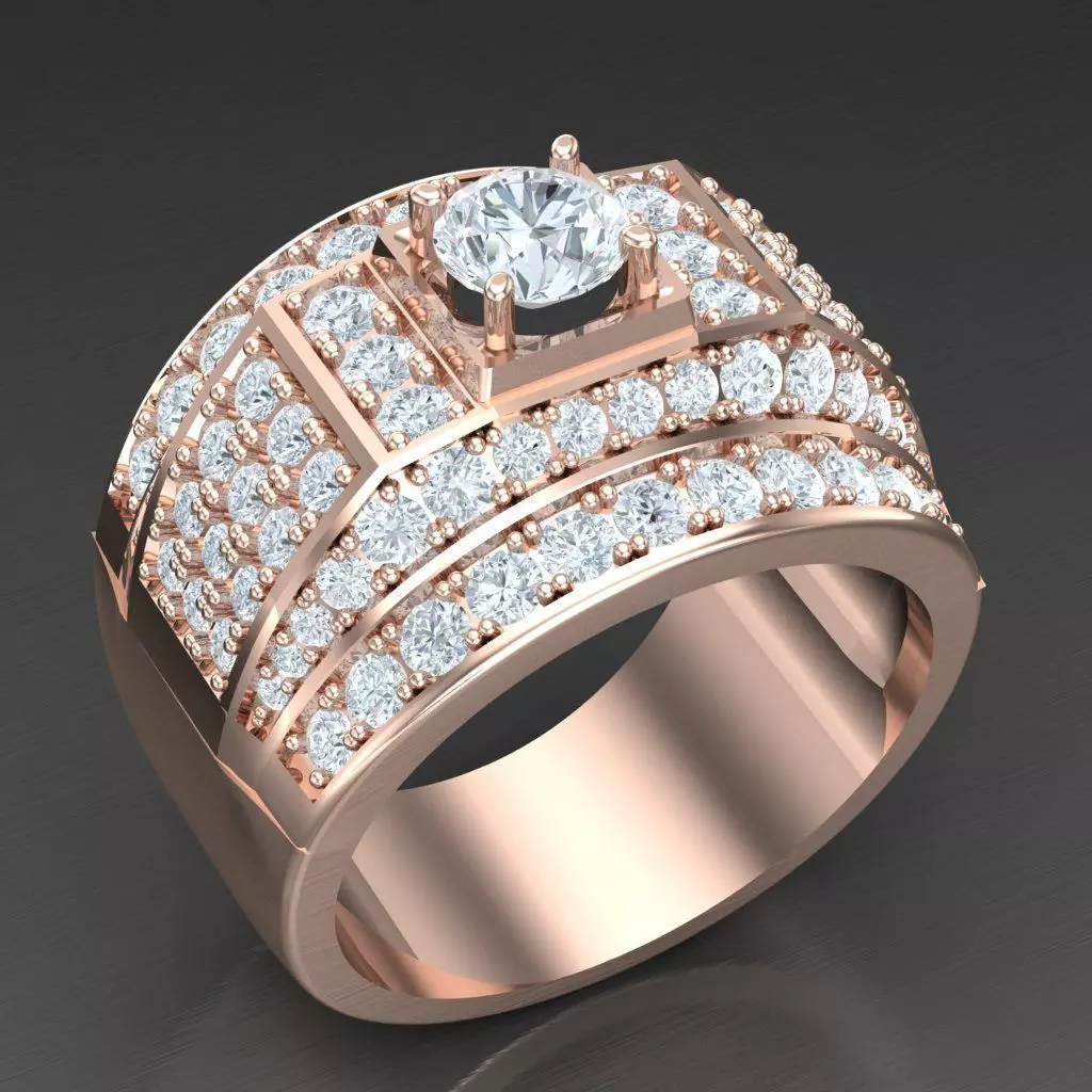 Modern Men Ring 3D CAD File 5MR069 3D print model_0