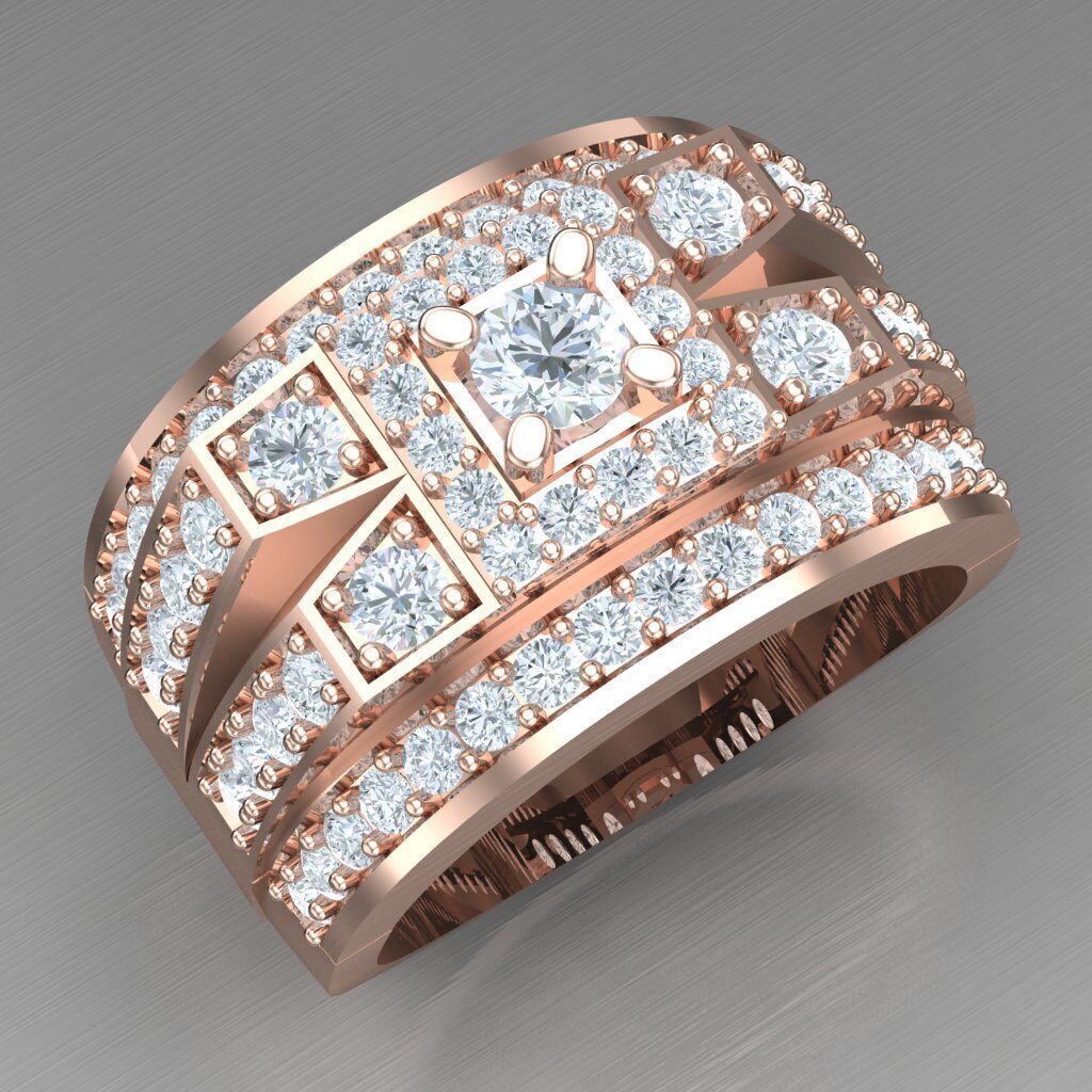 Modern Men Ring 3D CAD File 5MR060 3D print model_11