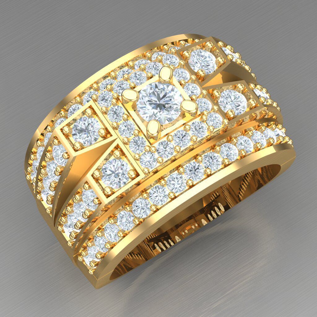 Modern Men Ring 3D CAD File 5MR060 3D print model_6