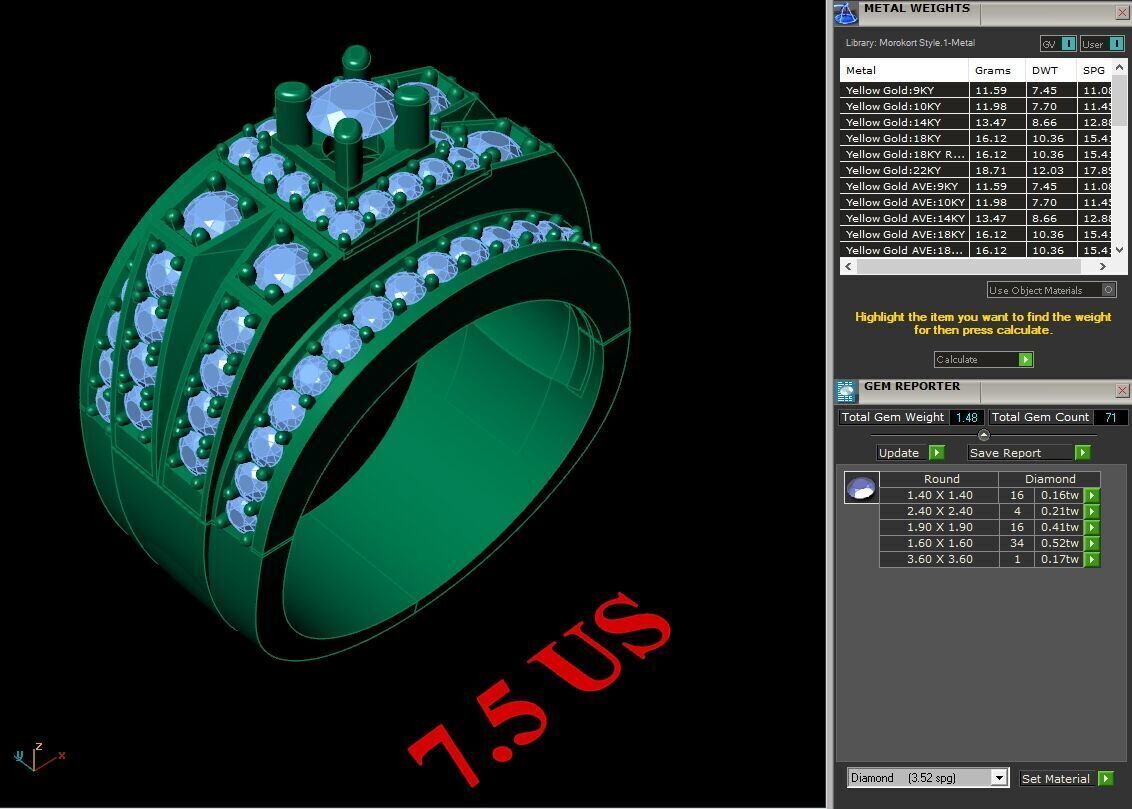 Modern Men Ring 3D CAD File 5MR060 3D print model_1