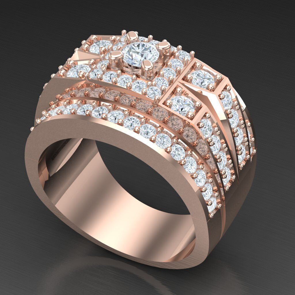 Modern Men Ring 3D CAD File 5MR060 3D print model_5