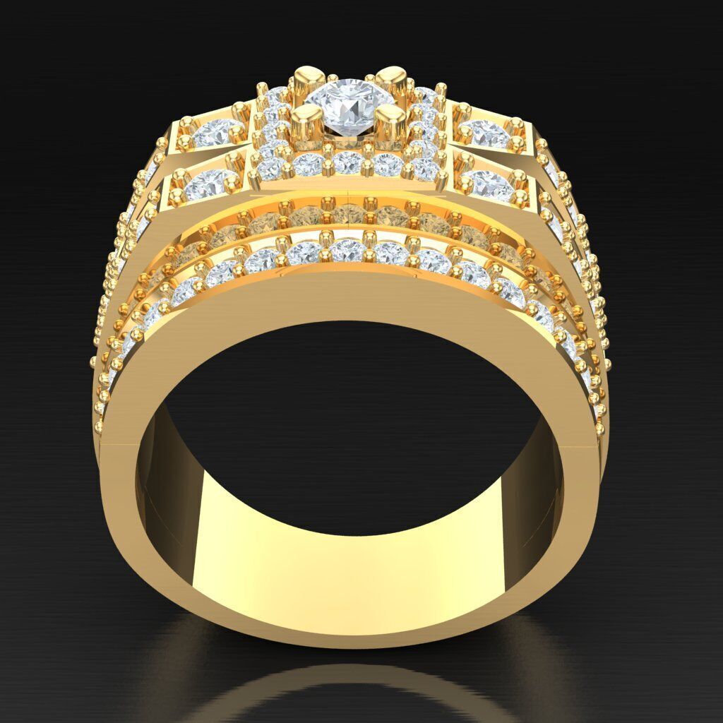 Modern Men Ring 3D CAD File 5MR060 3D print model_4