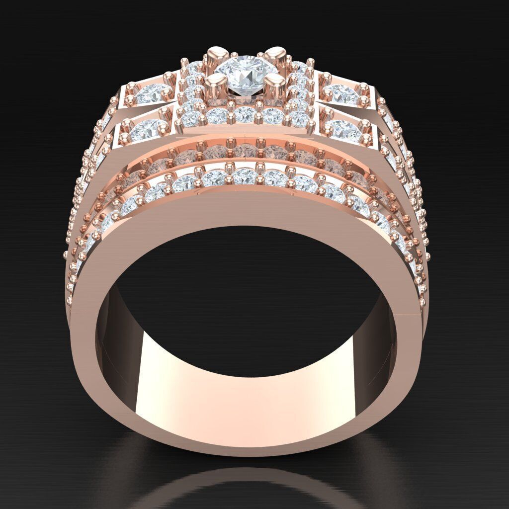 Modern Men Ring 3D CAD File 5MR060 3D print model_3