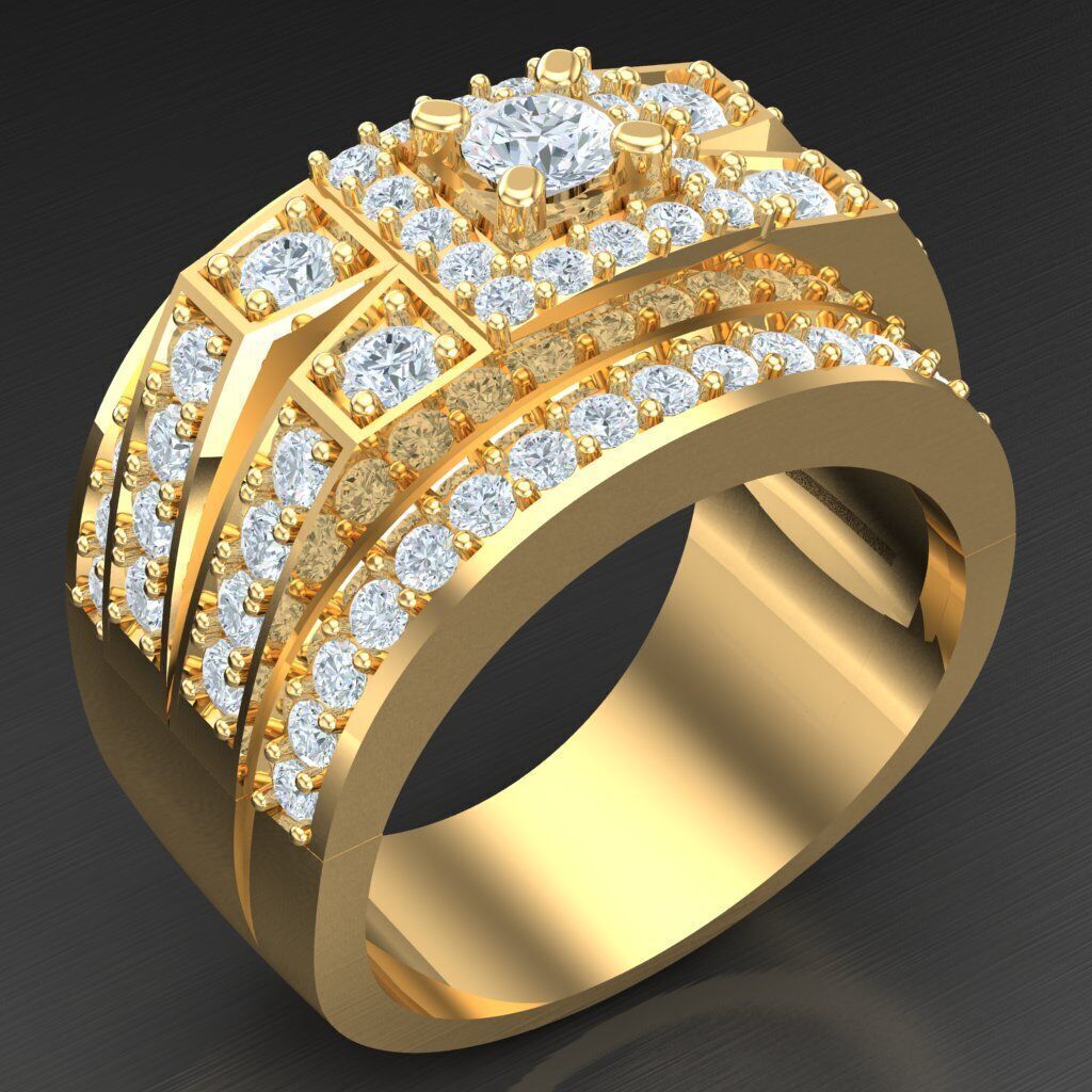 Modern Men Ring 3D CAD File 5MR060 3D print model_2