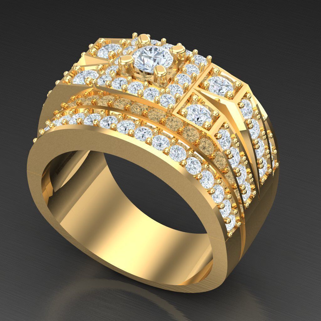 Modern Men Ring 3D CAD File 5MR060 3D print model_8