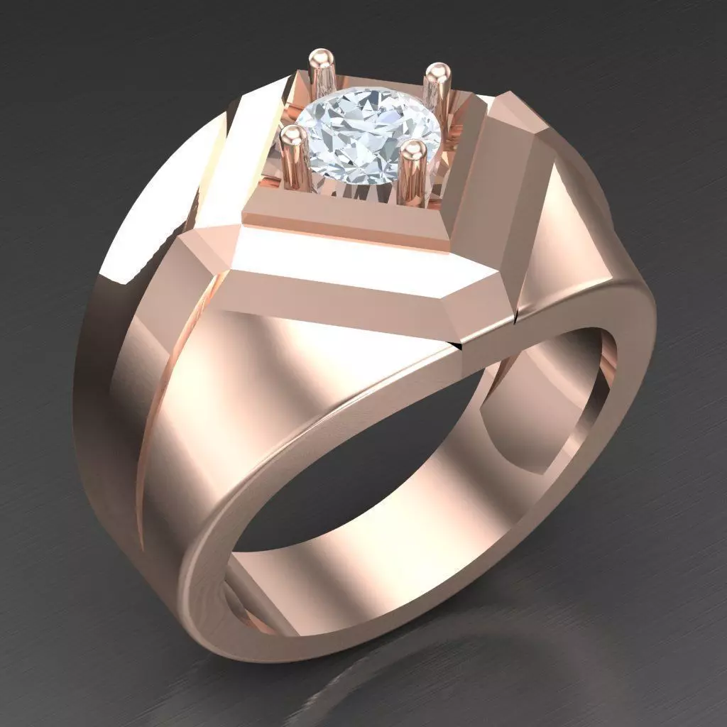 Modern Men Ring 3D CAD File 5MR050 3D print model_0