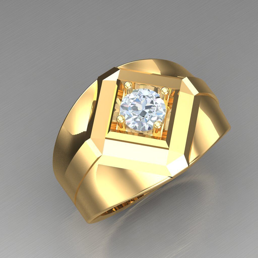Modern Men Ring 3D CAD File 5MR050 3D print model_6