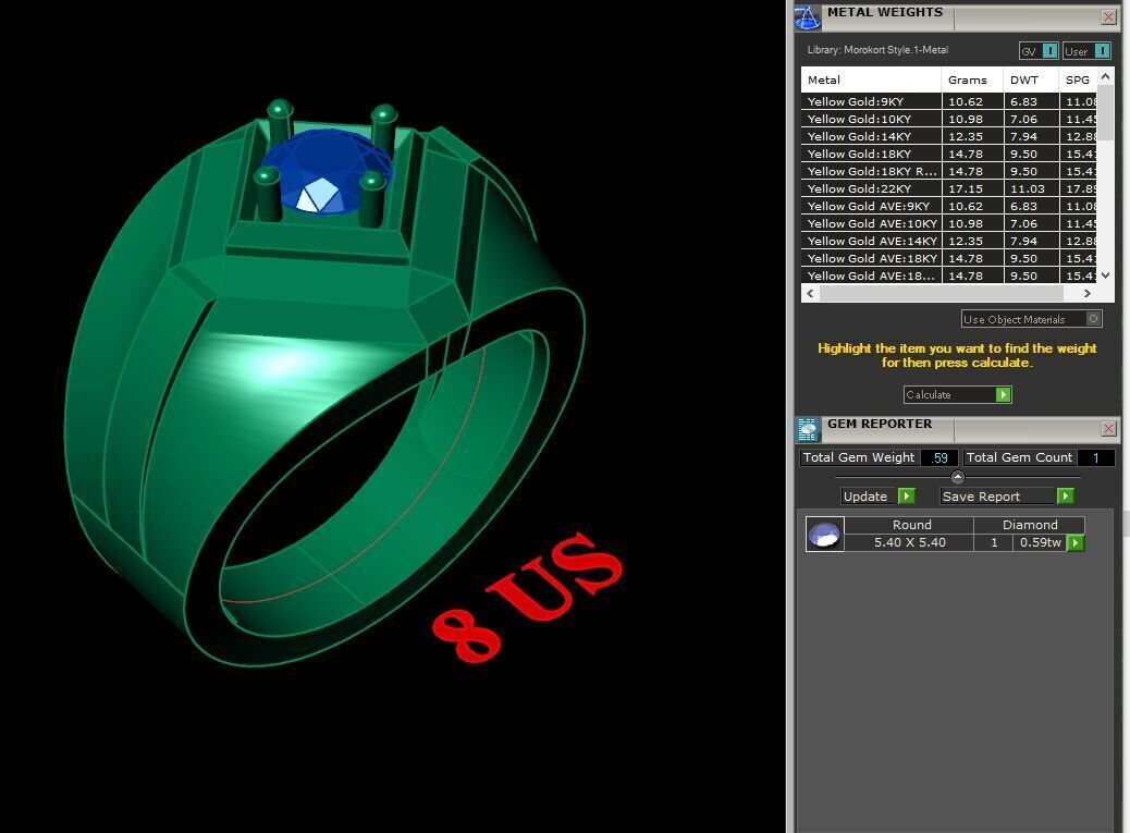 Modern Men Ring 3D CAD File 5MR050 3D print model_1