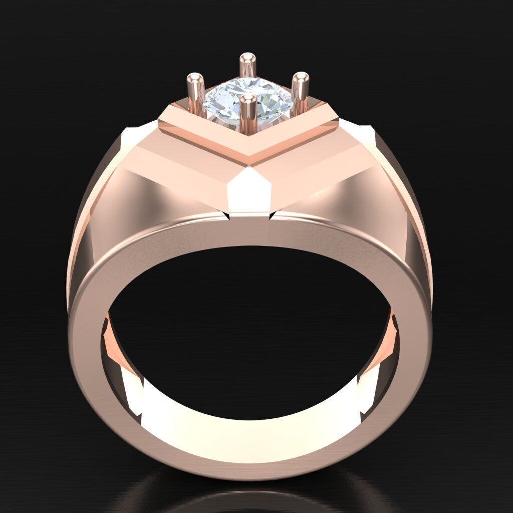 Modern Men Ring 3D CAD File 5MR050 3D print model_3