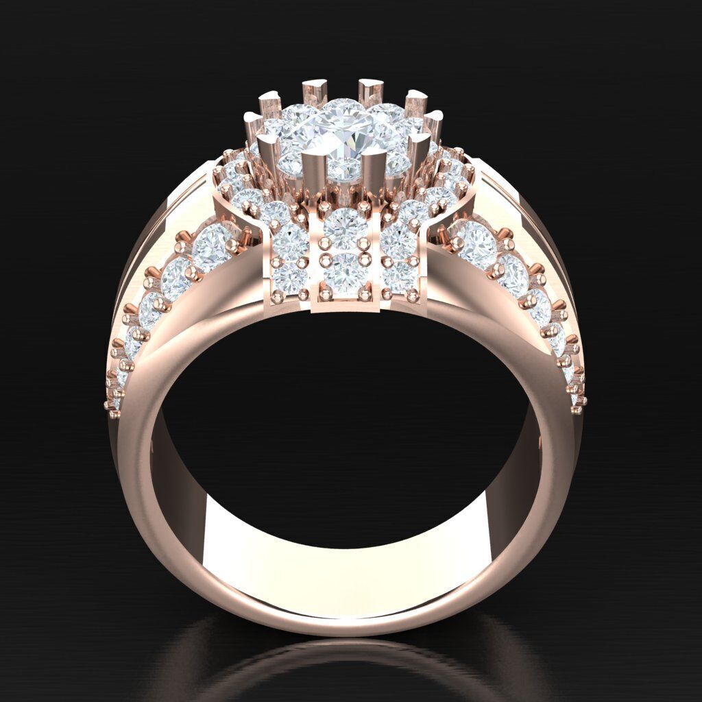 Modern Men Ring 3D CAD File 5MR049 3D print model_3