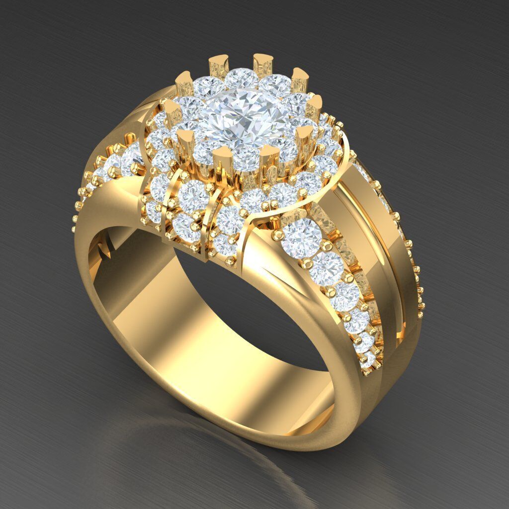 Modern Men Ring 3D CAD File 5MR049 3D print model_8