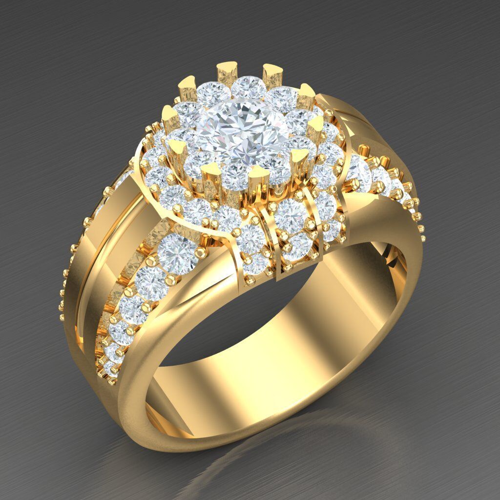 Modern Men Ring 3D CAD File 5MR049 3D print model_2
