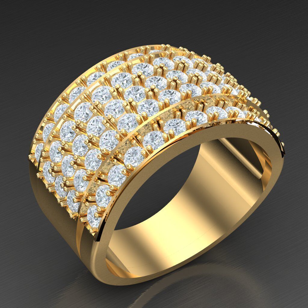 Modern Men Ring 3D CAD File 5MR046 3D print model_2