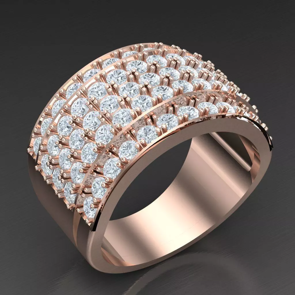 Modern Men Ring 3D CAD File 5MR046 3D print model_0