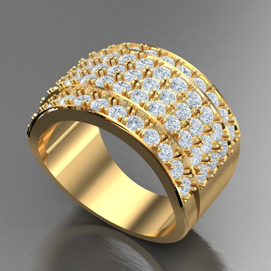 Modern Men Ring 3D CAD File 5MR046 3D print model_8