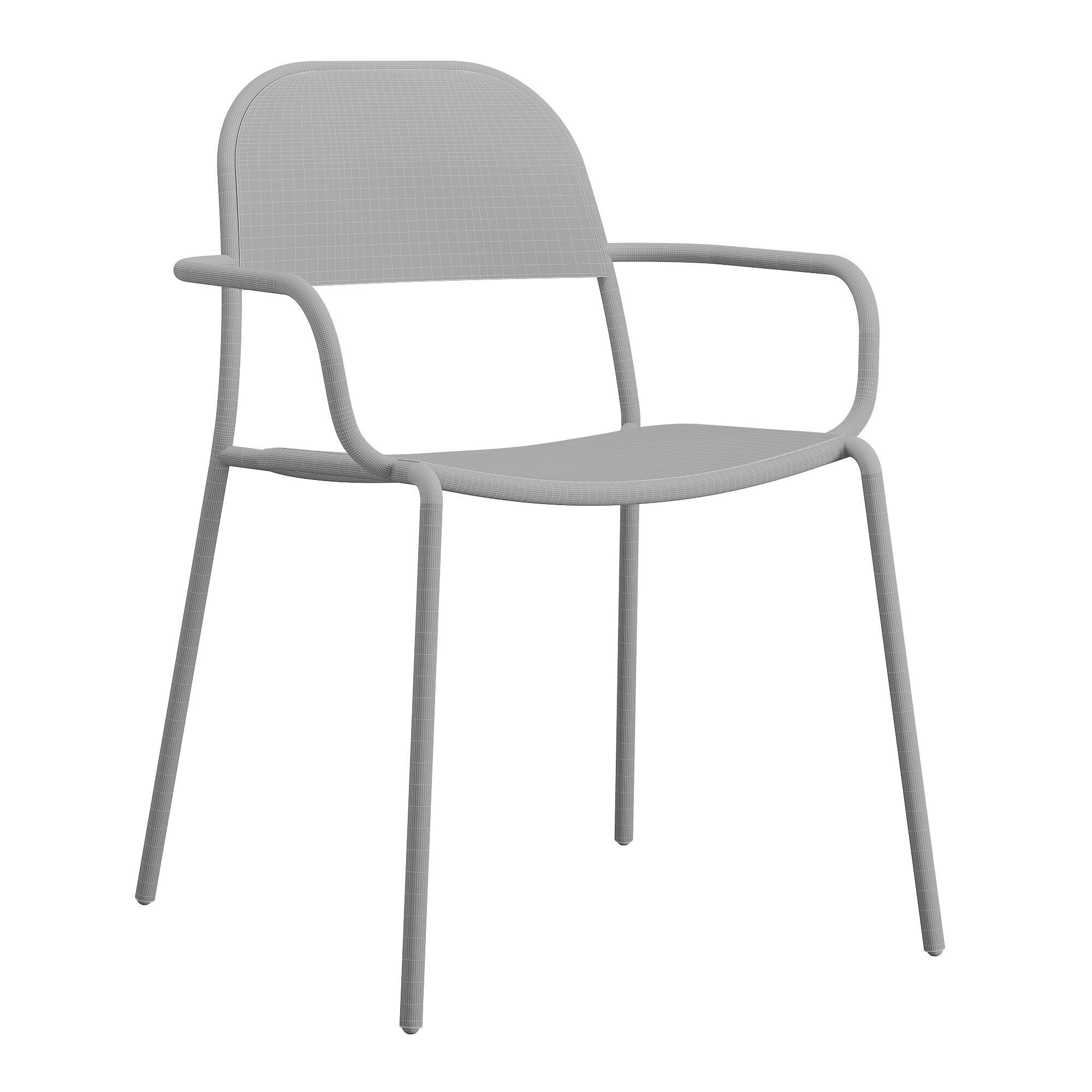 Clay-chair Low-poly 3D model_6
