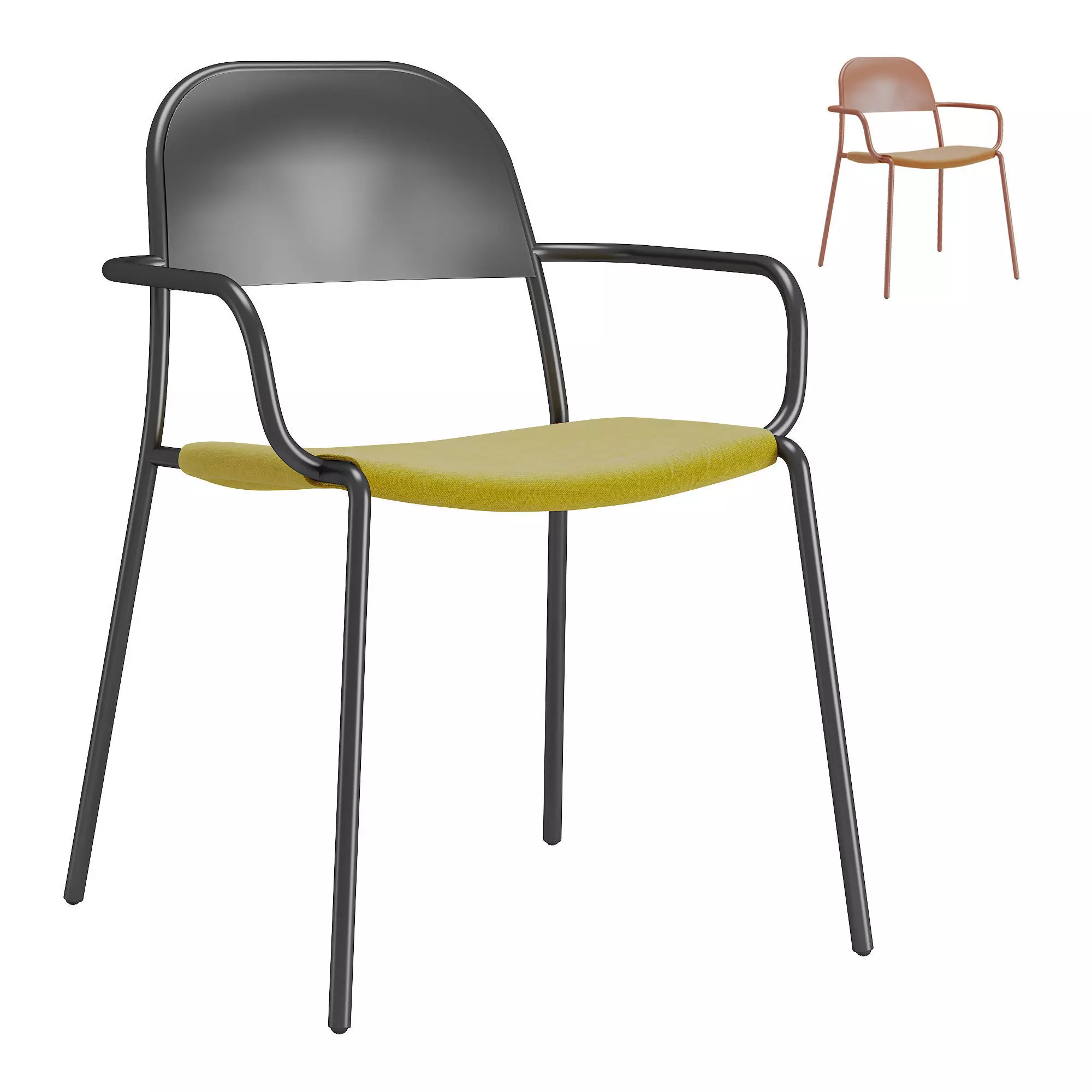 Clay-chair Low-poly 3D model_0