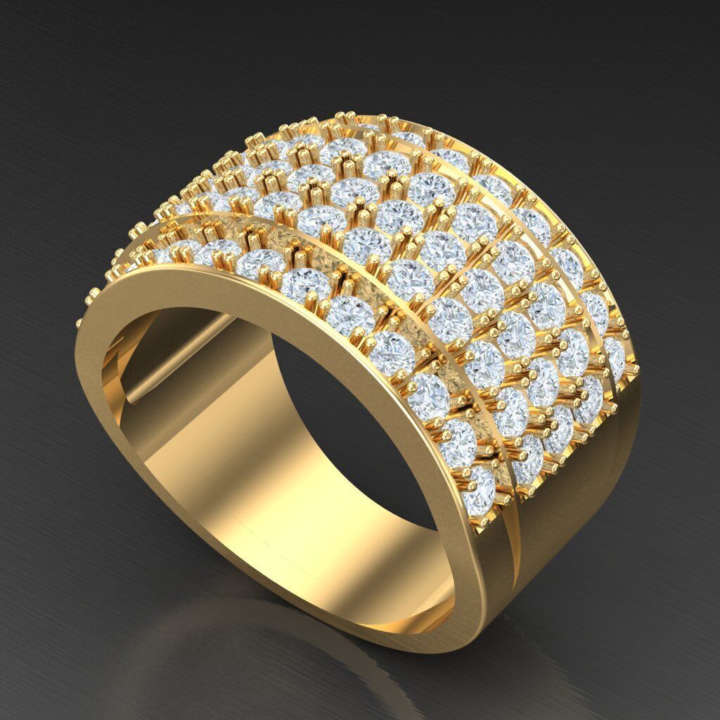 Modern Men Ring 3D CAD File 5MR035 3D print model_8