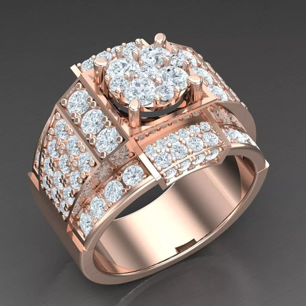 Modern Men Ring 3D CAD File 5MR025 3D print model_0